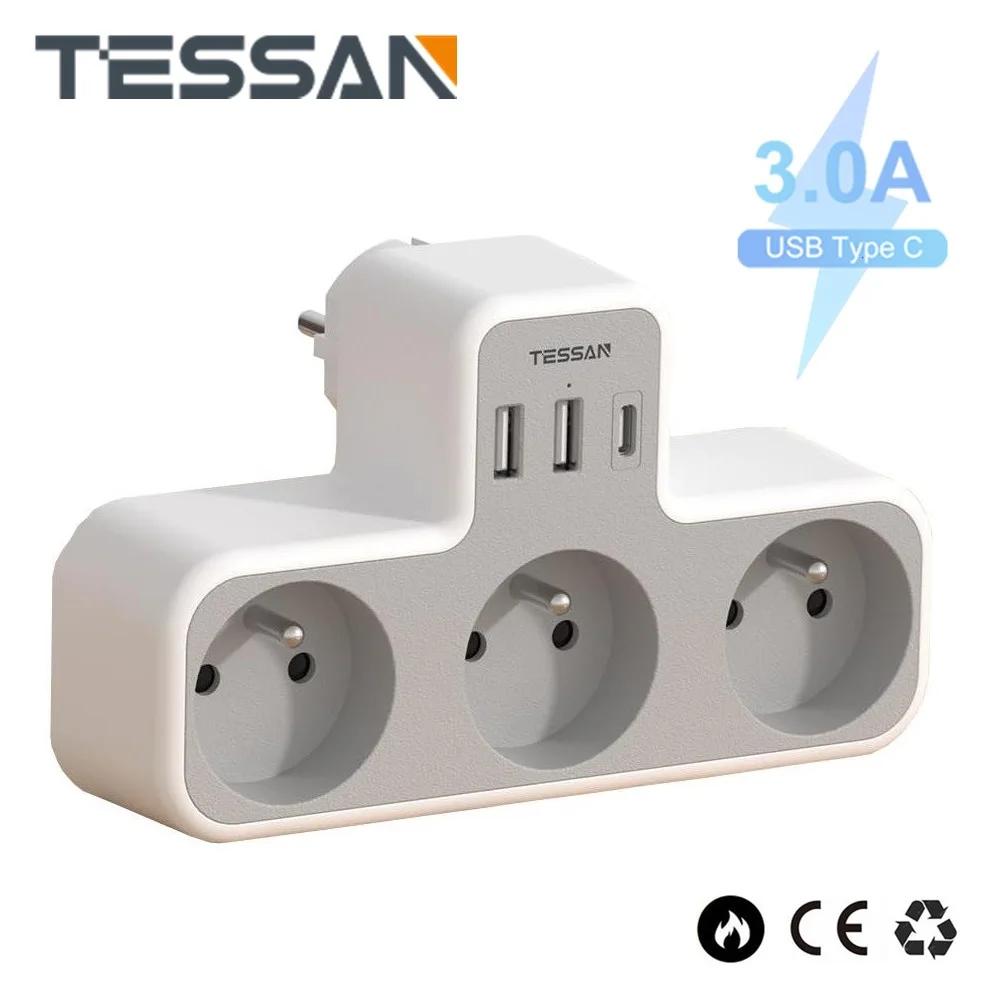 TESSAN FR ÷   Ȯ,  Ƽ  Ƽ , AC ܼƮ 3 , USB Ʈ 2 , CŸ 1 , 6 in 1